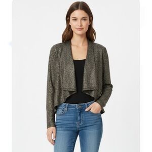 Mimi Chica Jacket Metallic Open Bronze Black Waterfall Bling Glam M